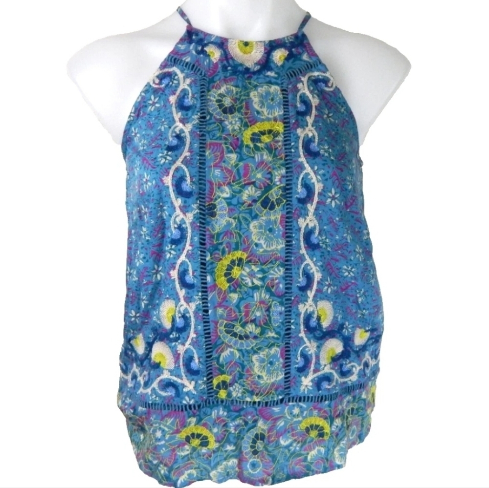 Akemi Kin Anthropologie Melina Floral Embroidered Tank Top